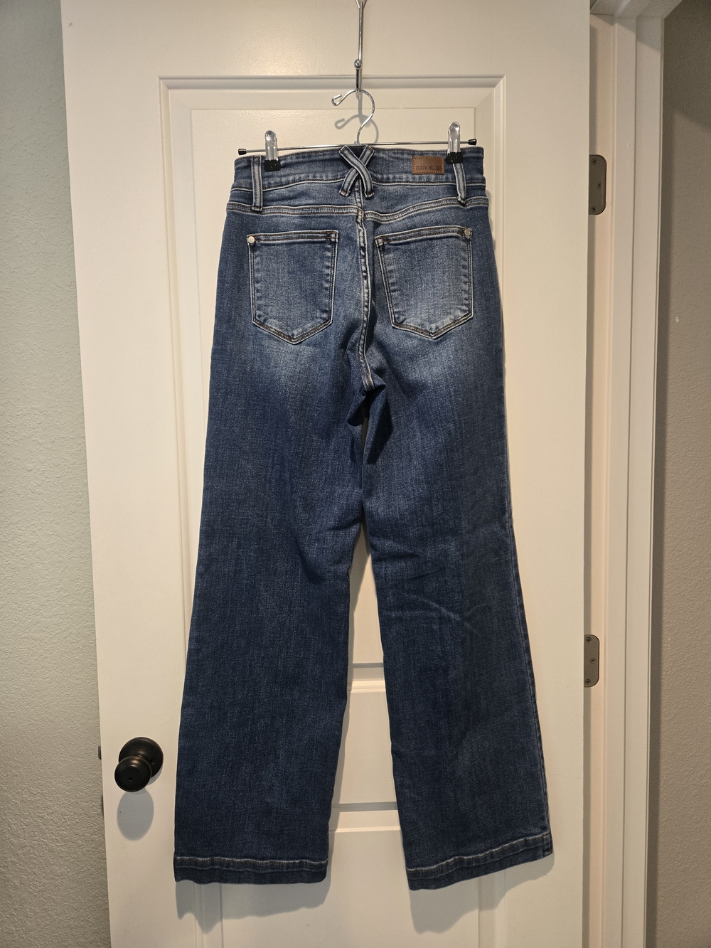 Judy Blue Anytime Anyplace High Waisted Wide Leg Medium Wash Jean Size 28 - Picture 8 of 12